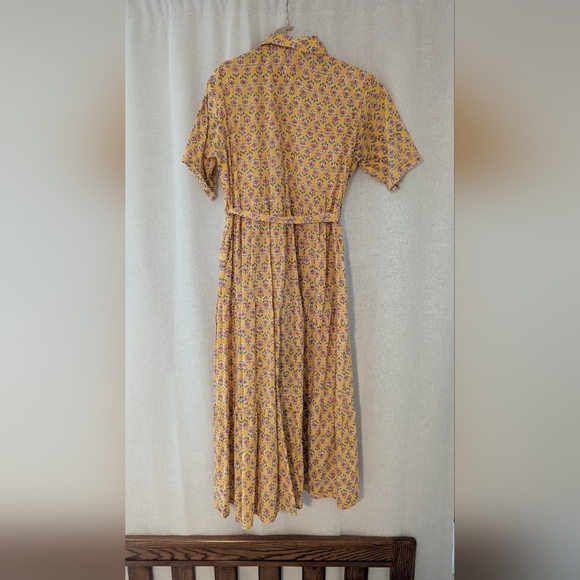 Indian Block Print Cotton Button Down Dress - Picture 3 of 4